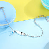 925 Sterling Silver Baby's Bottle Charm Bracelet for Girls Kids Engrave Name
