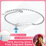 925 Sterling Silver Baby's Bottle Charm Bracelet for Girls Kids Engrave Name