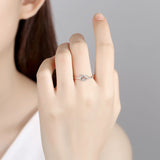 925 Sterling Silver CZ Eye Finger Ring Clear Crystal Women Wedding Engagement