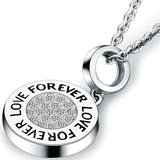 925 Sterling Silver Forever Love CZ Bead Photo Charm Bracelet Gift