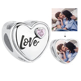 925 Sterling Silver Pink CZ Heart Charm Bracelet DIY Jewelry