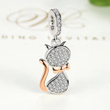 925 Sterling Silver Cat Charm Beads for Bracelet Pendant DIY Gift