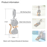 925 Sterling Silver Cat Charm Beads for Bracelet Pendant DIY Gift
