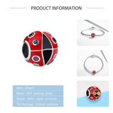 Red Ladybug Forever Love Heart Bead for Bracelet Necklace DIY