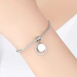925 Silver Engrave Name Charms Beads Fit Bracelet Christmas Jewelry