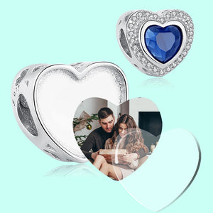 925 Sterling Silver Crystal Heart Beads Charm for Bracelet