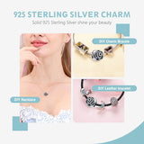 S925 Silver CZ Rose Flower Bead Charm for Bracelet DIY Gift