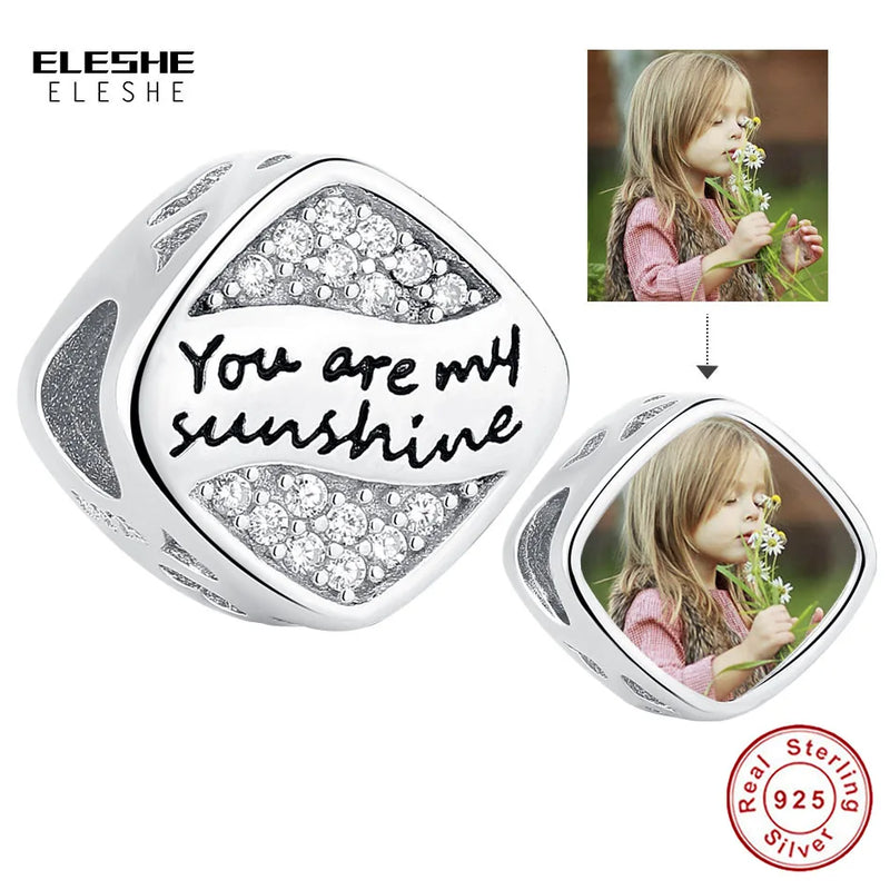 S925 Sterling Silver Sunshine Charm Bead for Bracelet DIY Gift