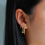 18K Plated Silver Hoop Earrings Women Fine Jewelry