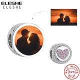 925 Sterling Silver Small Heart Photo Charm for Bracelet