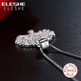 925 Sterling Silver Family Tree Crystal Pendant Necklace for Women