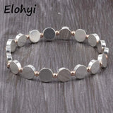 Women Double Plate Bohemian Copper Strand Bracelets Jewelry