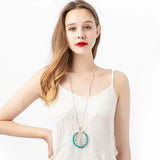 ELOYHI Tree Of Life Long Snake Chain Pendants Sweater Chain Necklace