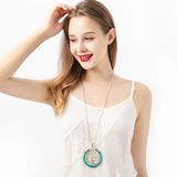 ELOYHI Tree Of Life Long Snake Chain Pendants Sweater Chain Necklace