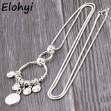 Boho Multilevel Round Pendants Sweater Snake Chain Top Plated Necklace&Pendants