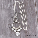 Boho Multilevel Round Pendants Sweater Snake Chain Top Plated Necklace&Pendants