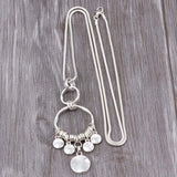 Boho Multilevel Round Pendants Sweater Snake Chain Top Plated Necklace&Pendants