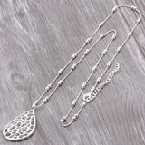 Vintage Water Drop Boho Long Sweater Chain Pendant Necklace
