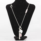 Heart Chain Tassel Natural Stone Sweater Snake Chain Plated Necklace