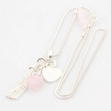 Heart Chain Tassel Natural Stone Sweater Snake Chain Plated Necklace