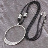 ELOYHI Round Scripture Engraving Pendant Long Chain Necklace