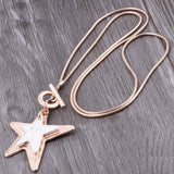 ELOYHI Double Pentagram Pendant Long Chain Necklace for Women