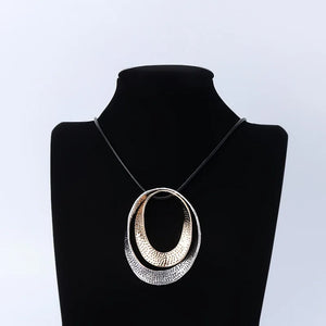 ELOYHI Women Necklace Round Double Knotted Rope Statement Necklaces