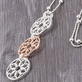 ELOYHI Women Three Flower Drip Pendants Long Chain Necklace