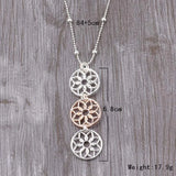 ELOYHI Women Three Flower Drip Pendants Long Chain Necklace