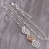 ELOYHI Women Three Flower Drip Pendants Long Chain Necklace