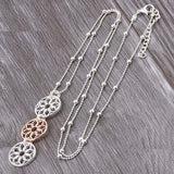 ELOYHI Women Three Flower Drip Pendants Long Chain Necklace