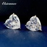 925 Silver Heart Moissanite Stud Earrings