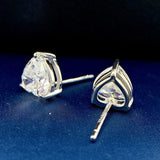925 Silver Heart Moissanite Stud Earrings
