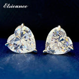 925 Silver Heart Moissanite Stud Earrings