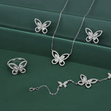 925 Silver Butterfly Moissanite Diamond Pendant Necklace