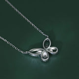 925 Silver Butterfly Moissanite Diamond Pendant Necklace