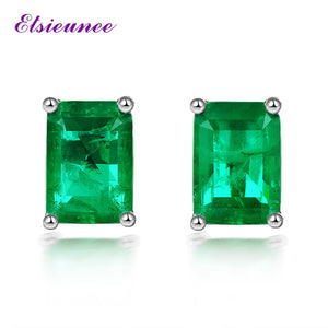 925 Silver 1CT Emerald Paraiba Tourmaline Stud Earrings