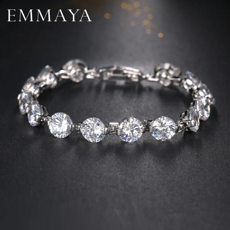Christmas Gift Cubic Zircon Pave Chain Bracelets Women