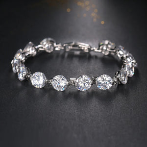 Christmas Gift Cubic Zircon Pave Chain Bracelets Women
