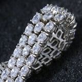 3-Layer Silver Bracelet with Crystal CZ