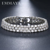 3-Layer Silver Bracelet with Crystal CZ