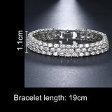 3-Layer Silver Bracelet with Crystal CZ