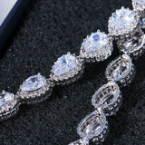 AAA+ Square Pear Cut CZ Zircon Tennis charm Bracelets & bangles