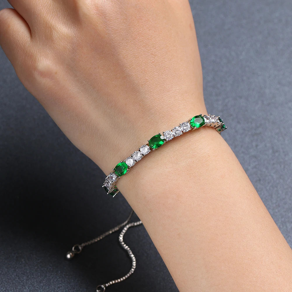 Classic Round & Oval Zirconia Bracelet Adjustable