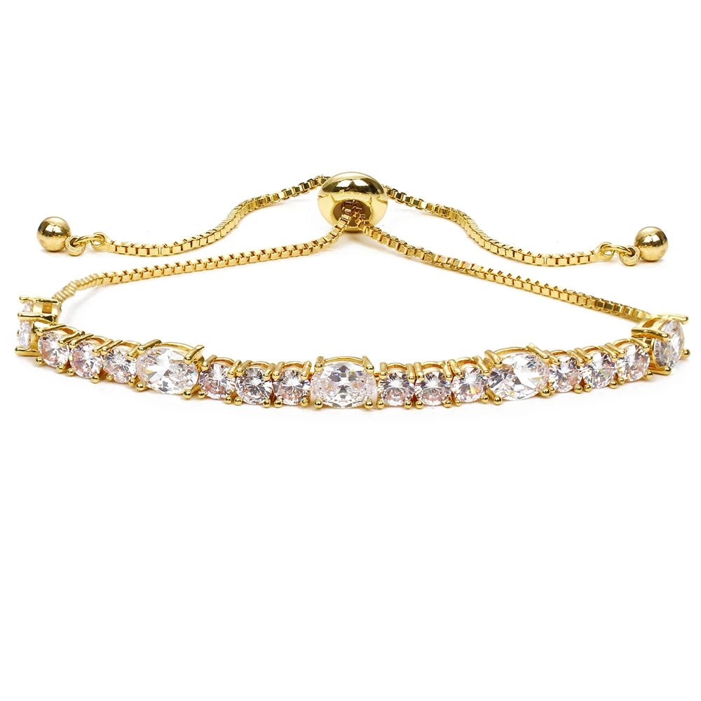 Classic Round & Oval Zirconia Bracelet Adjustable