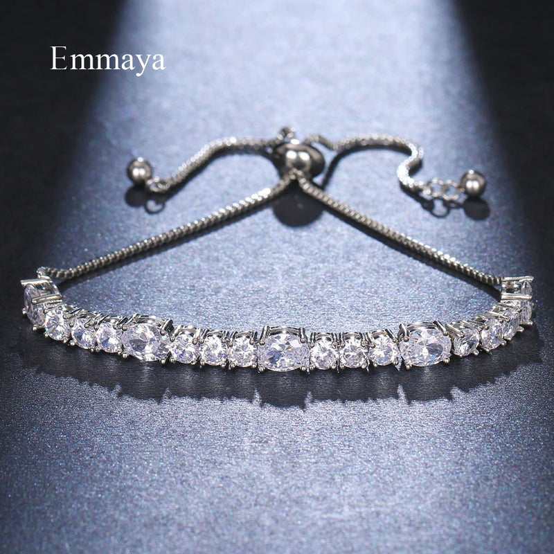 Classic Round & Oval Zirconia Bracelet Adjustable