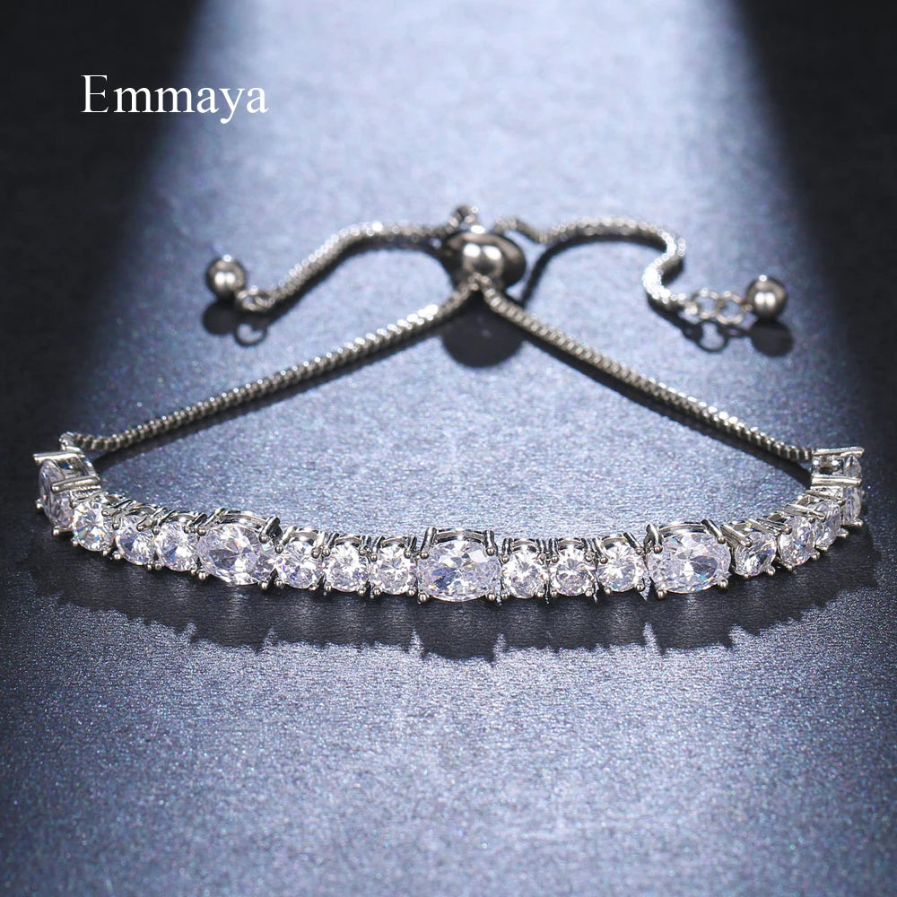 Classic Round & Oval Zirconia Bracelet Adjustable