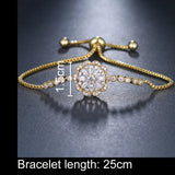 Flower Bracelet Clear Cubic Zircon Adjustable Link Chain Bracelets