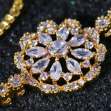 Flower Bracelet Clear Cubic Zircon Adjustable Link Chain Bracelets