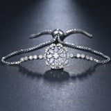 Flower Bracelet Clear Cubic Zircon Adjustable Link Chain Bracelets